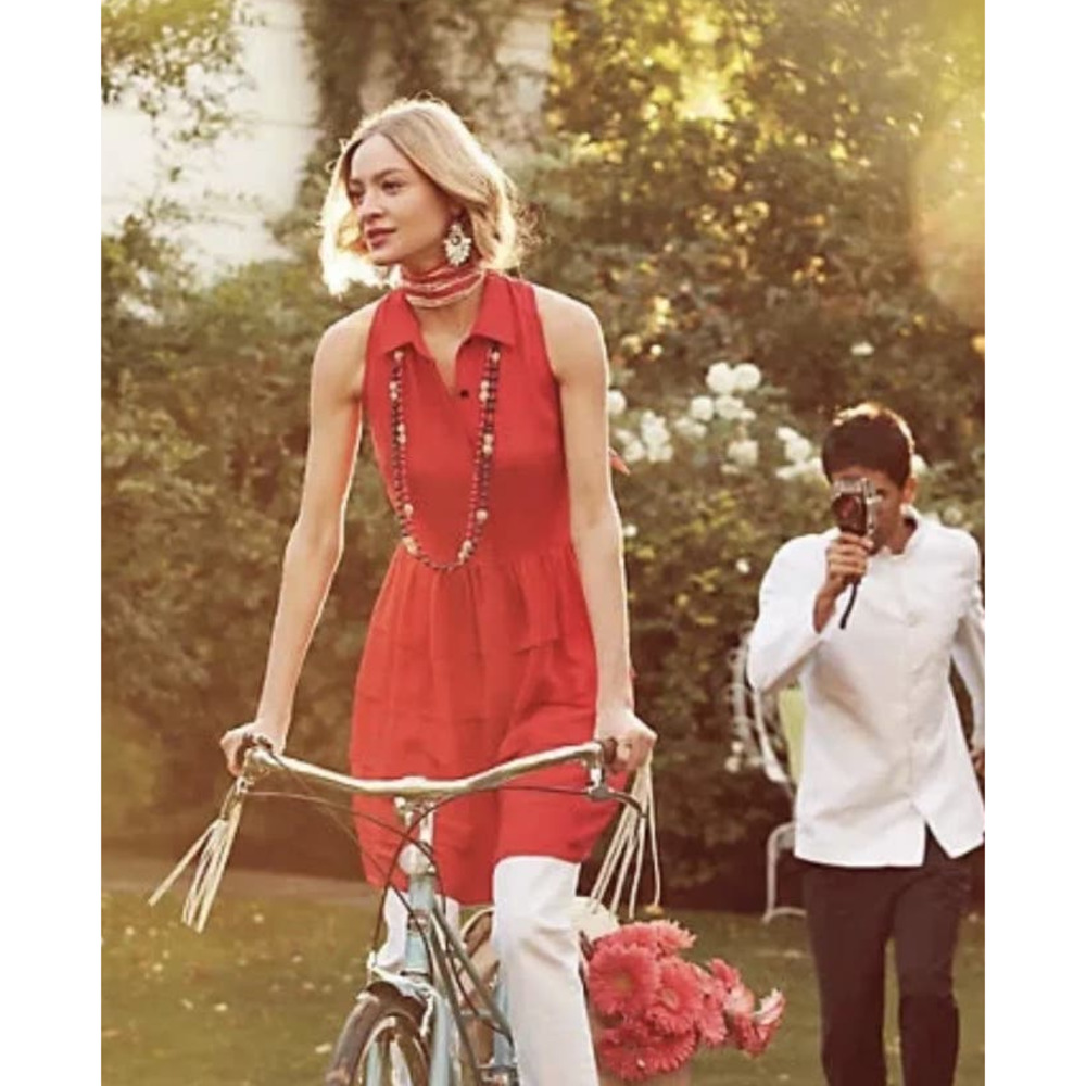 Sachin & Babi (SB) Red Sleeveless Dress button front, Size 8 (Anthropologie)